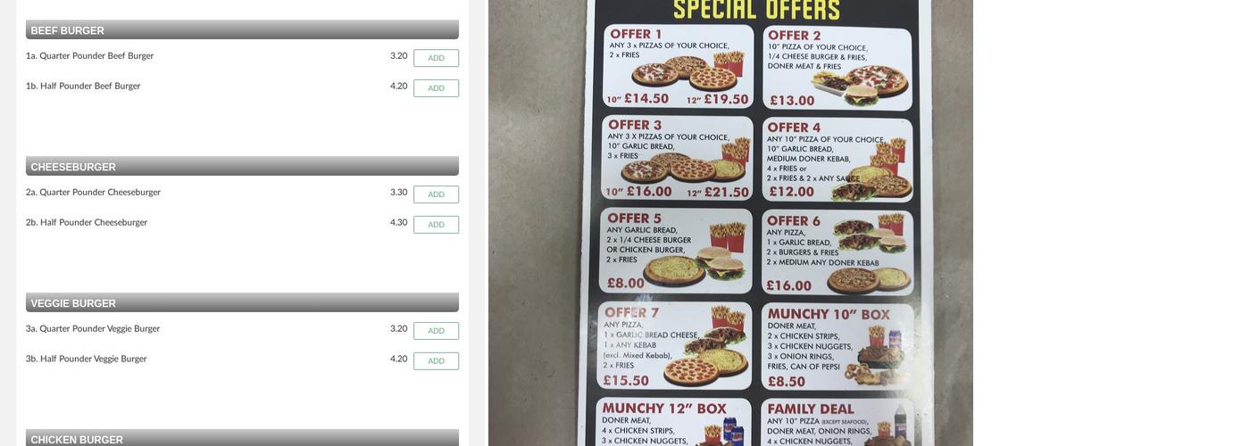 Pizza Centre Menu