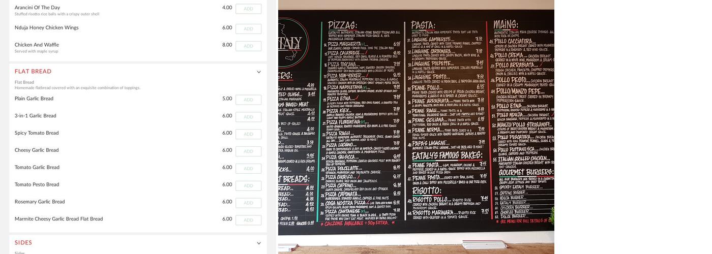 Poco italian kitchen Menu