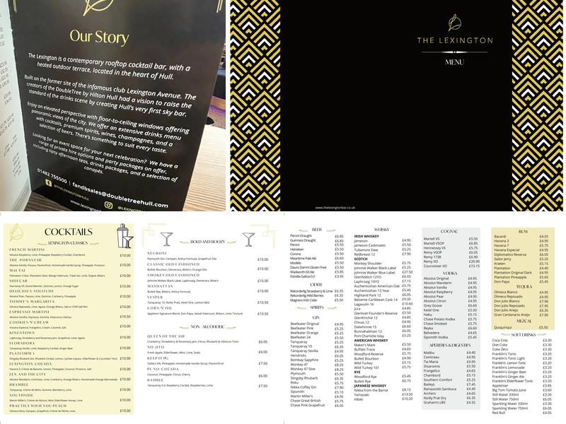 The Lexington Rooftop Bar & Terrace Menu