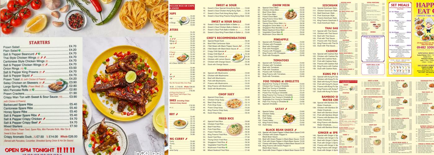 Happy Eat Chinese Takeaway Menu