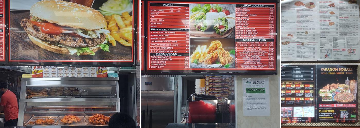 Paragon Square Burger Menu