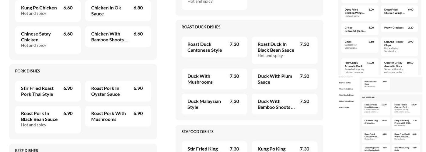 Taste of China Noodle Bar Menu