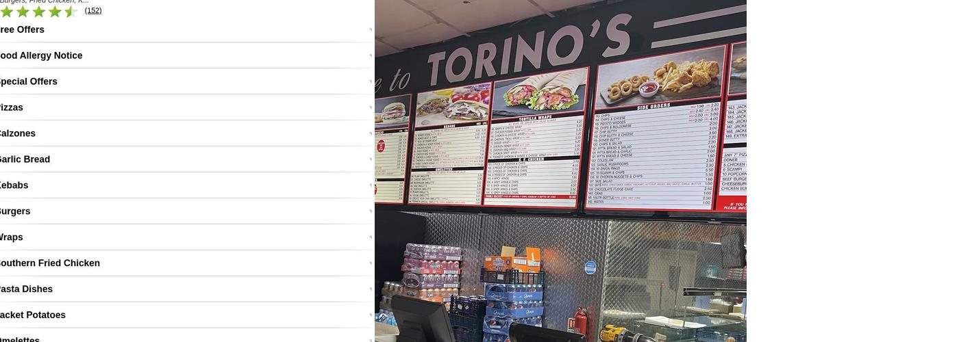 Torino's Pizza Menu