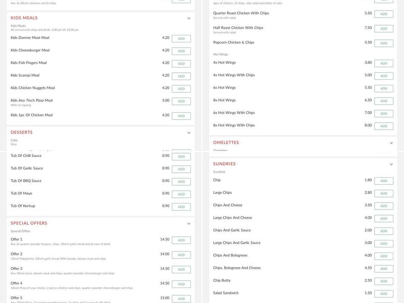 Al Pacino Pizza Menu