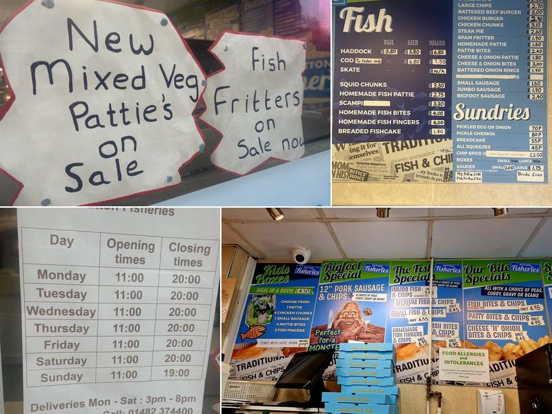 Sutton Fisheries Menu