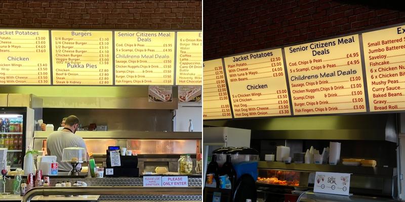 The Plaice to Bee Menu