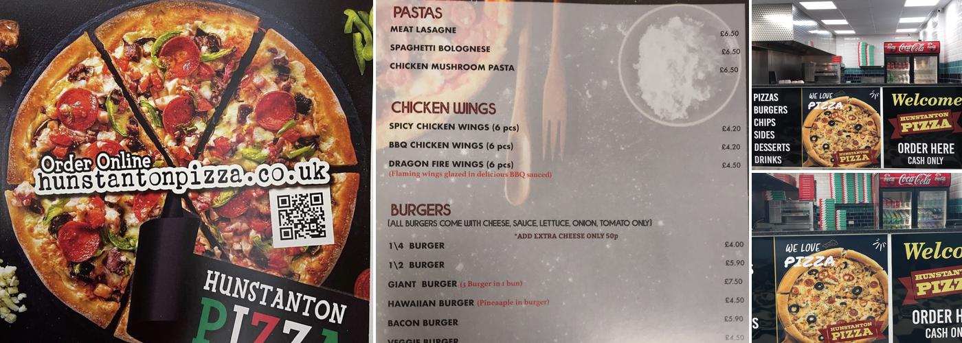 Hunstanton Pizza Menu