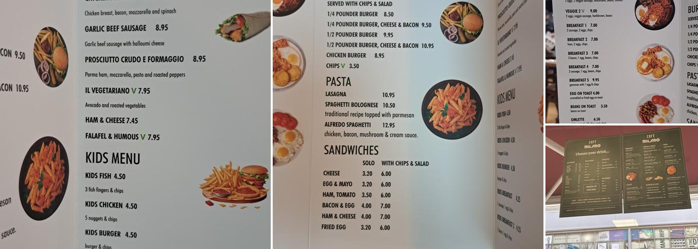 Milano Caffe Pizzeria Menu