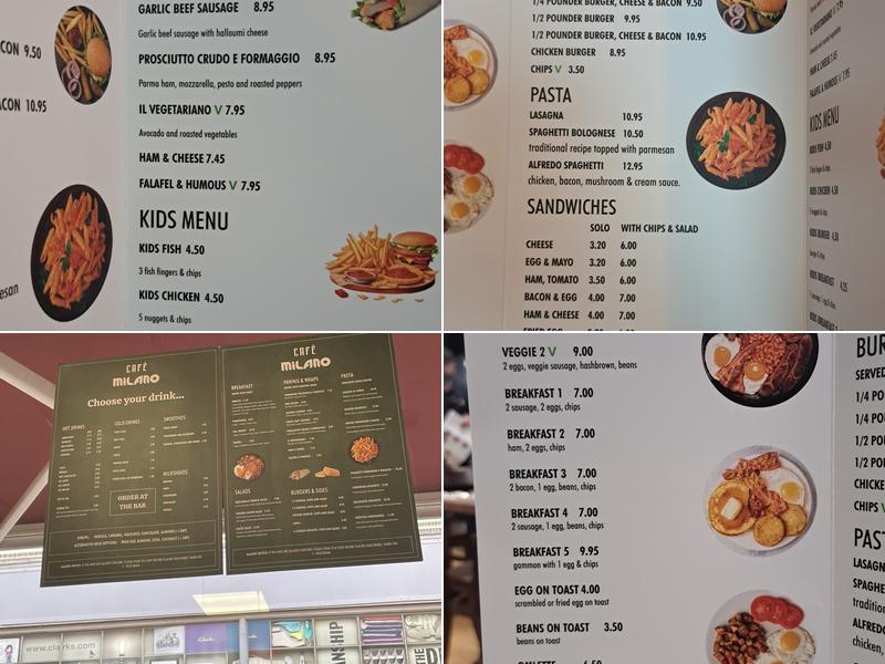 Milano Caffe Pizzeria Menu