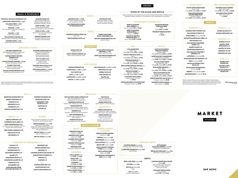 Market Kitchen Menu
