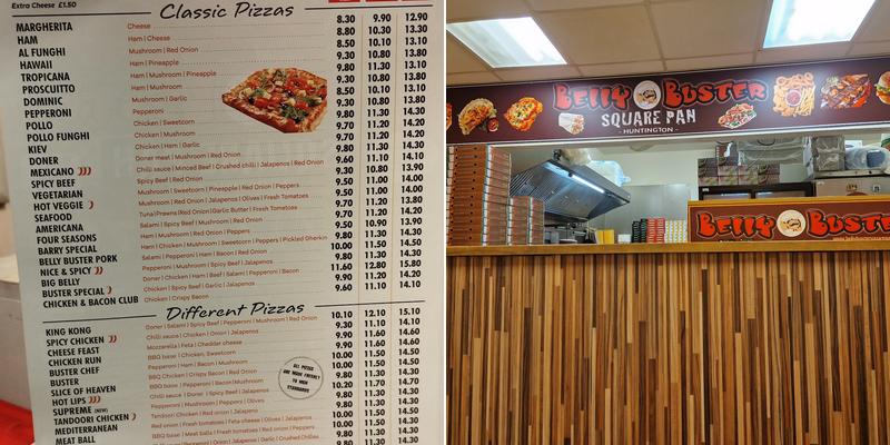 Belly Buster Square Pan Huntington Menu