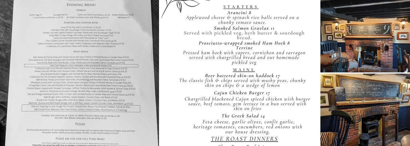The Green Man Menu