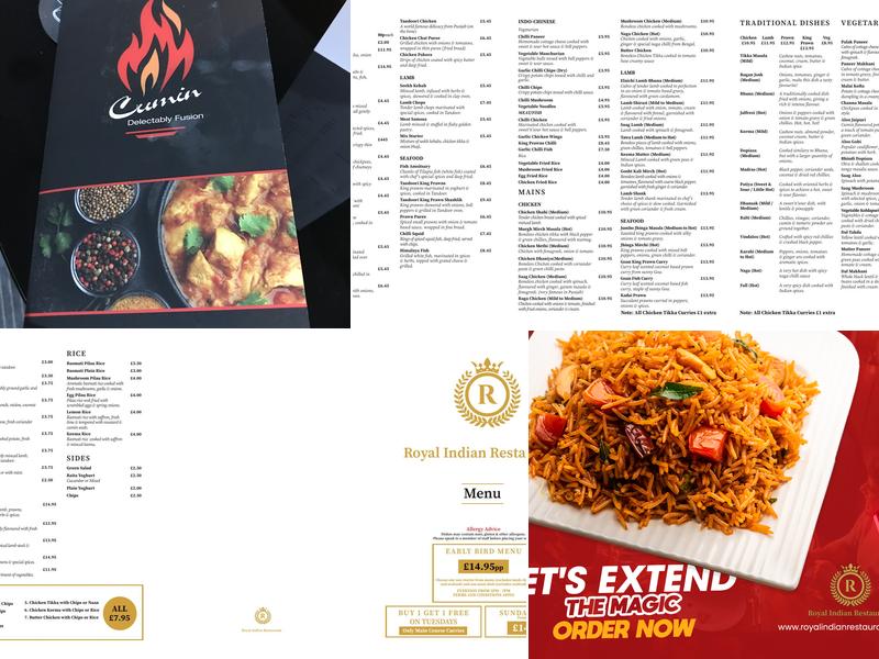 Royal Indian Restaurant Menu