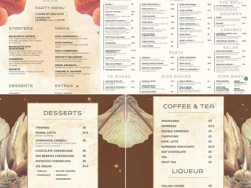 La Vita Menu
