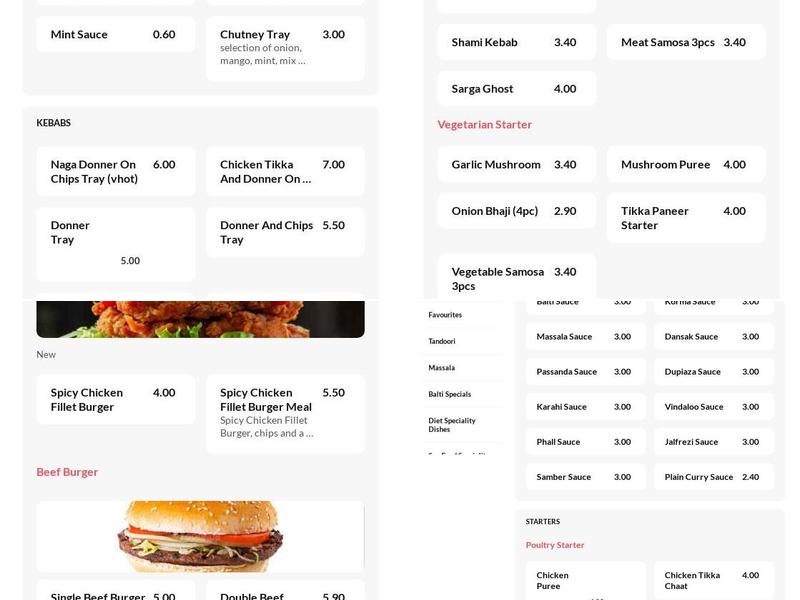 Naga Spice Hyde Menu