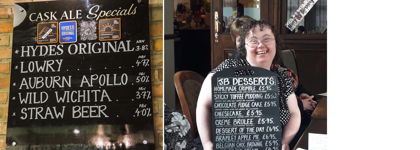 The Joshua Bradley and Bluebell Suite Menu