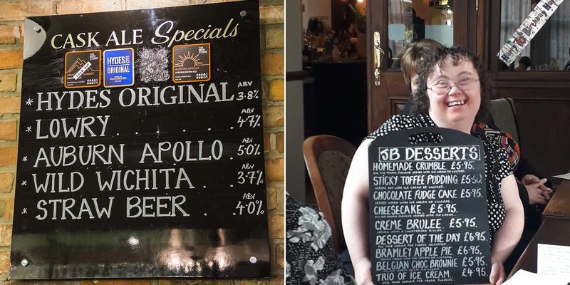 The Joshua Bradley and Bluebell Suite Menu