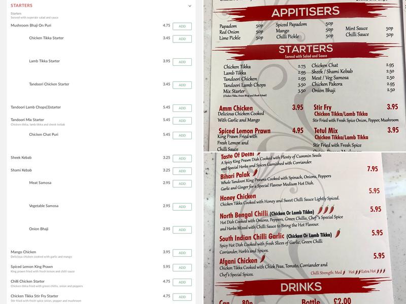 Delhi Spice Hyde Menu