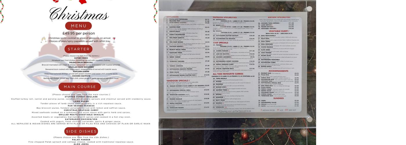 Taste of Kathmandu Menu