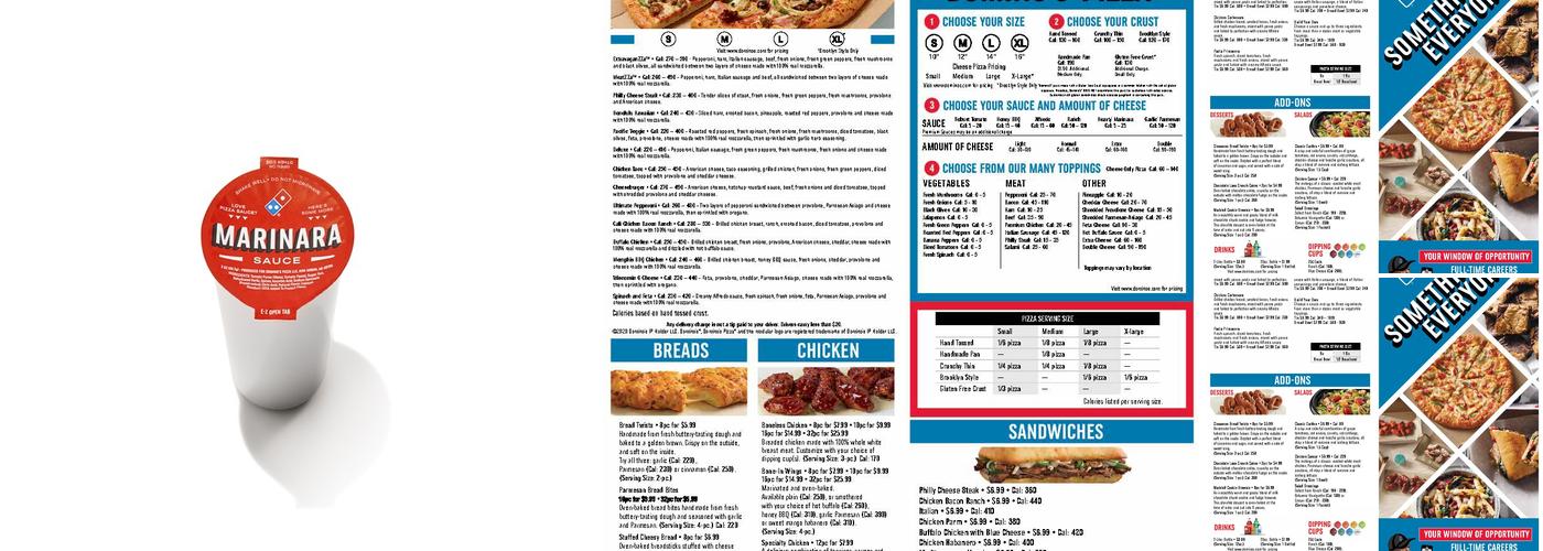 Domino's Pizza Menu