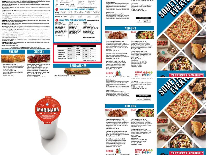 Domino's Pizza Menu