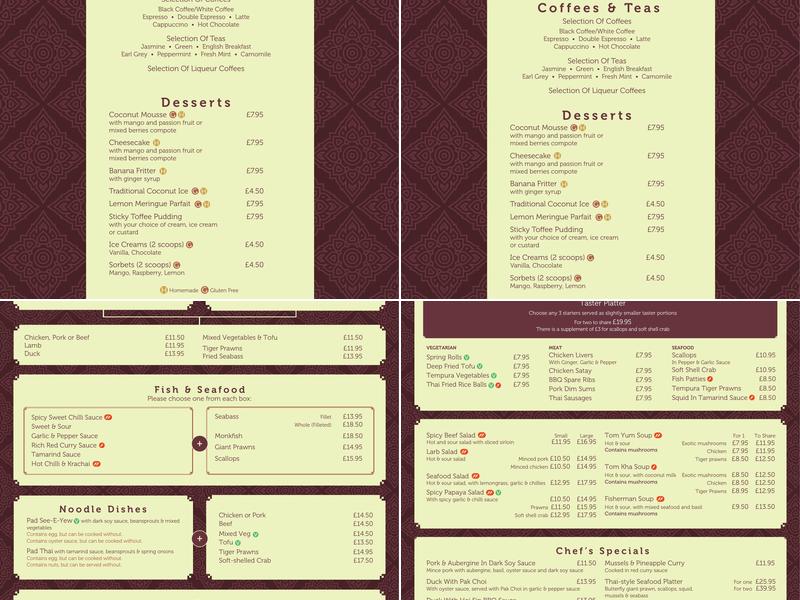 The Thai Corner Restaurant Menu