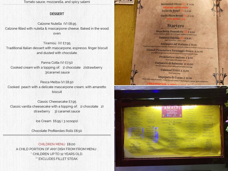 Amalfi Menu