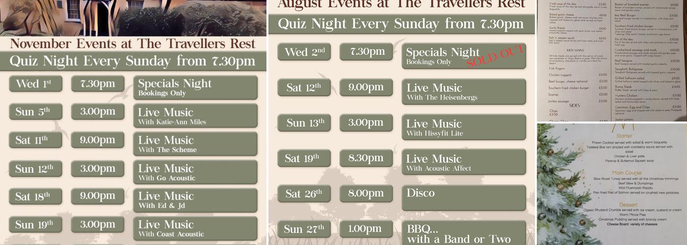 The Travellers Rest Menu