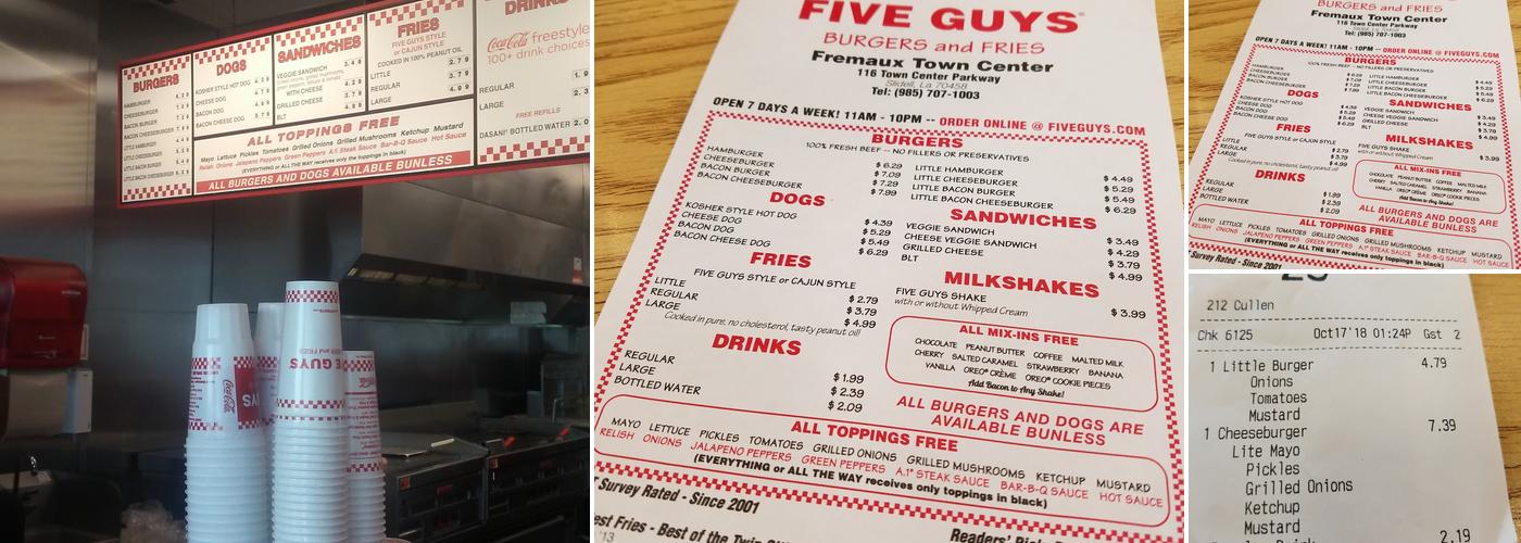 Five Guys Menu