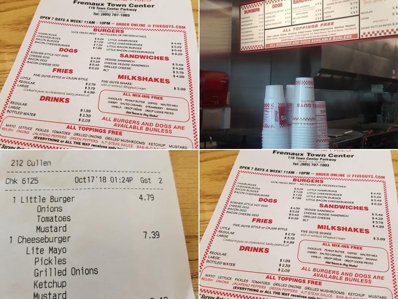 Five Guys Menu