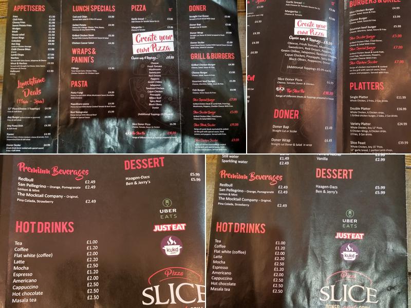 Slice Pizza and Grill HMC Menu