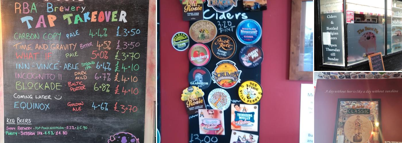 Burnt Pig Ale 'Ouse Menu