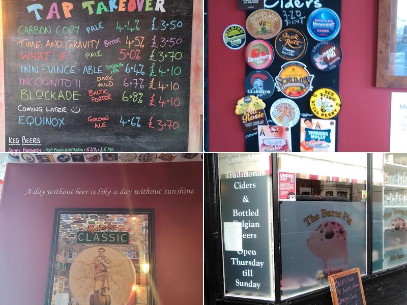 Burnt Pig Ale 'Ouse Menu