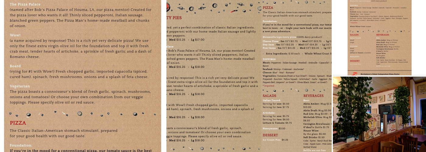 The Pizza Man of Covington Menu