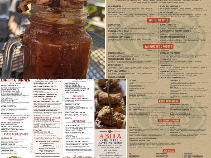 Abita Springs Cafe Menu