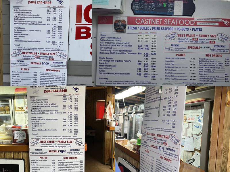 Castnet Seafood Menu