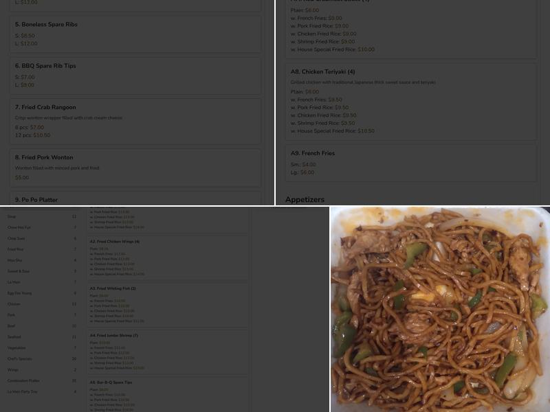 Golden Wall Restaurant Menu