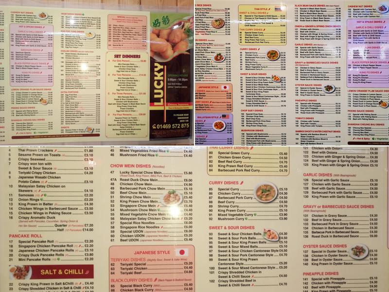 Lucky Hot Meals Menu