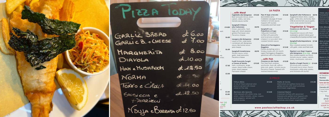 Pastasciutta Ingatestone Menu