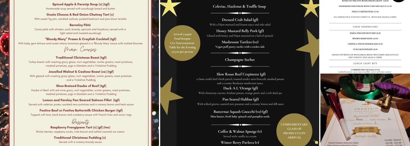The Fountain Village Pub & Kitchen Menu