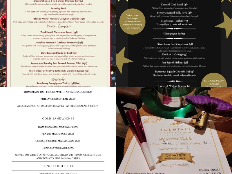 The Fountain Village Pub & Kitchen Menu