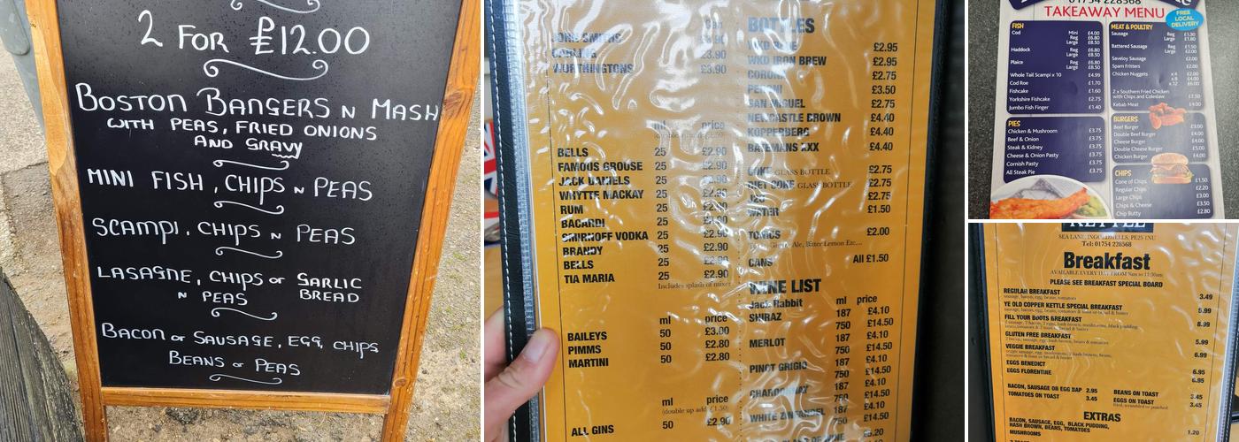 Ye Old Copper Kettle Menu