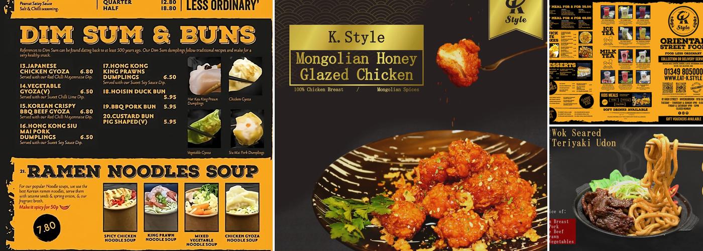 k.style Chinese Takeaway Menu