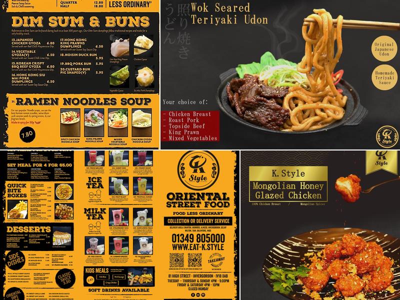 k.style Chinese Takeaway Menu