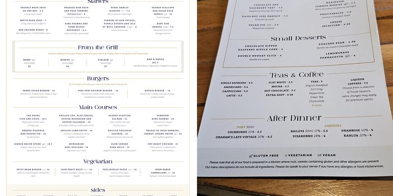 The Shore Grill & Fish House Menu