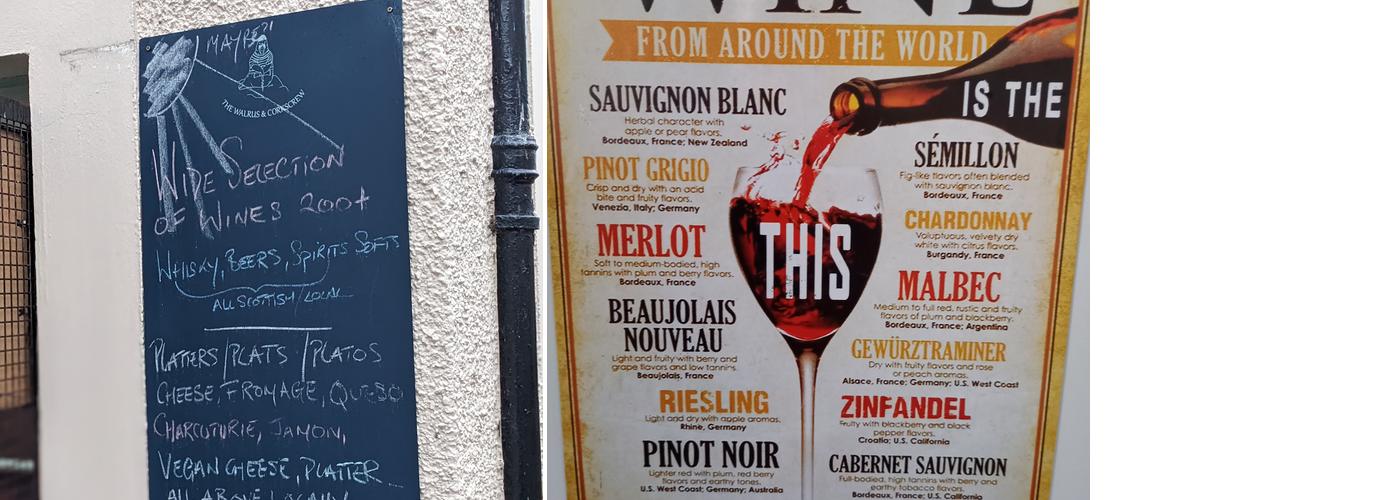 The Walrus & Corkscrew Menu