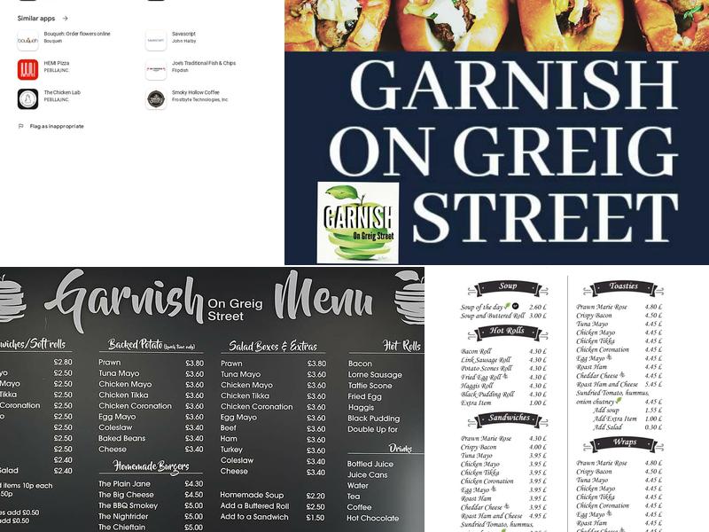 Garnish on Greig Street Menu