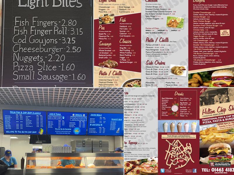 Hilton Chip Shop Inverness Menu
