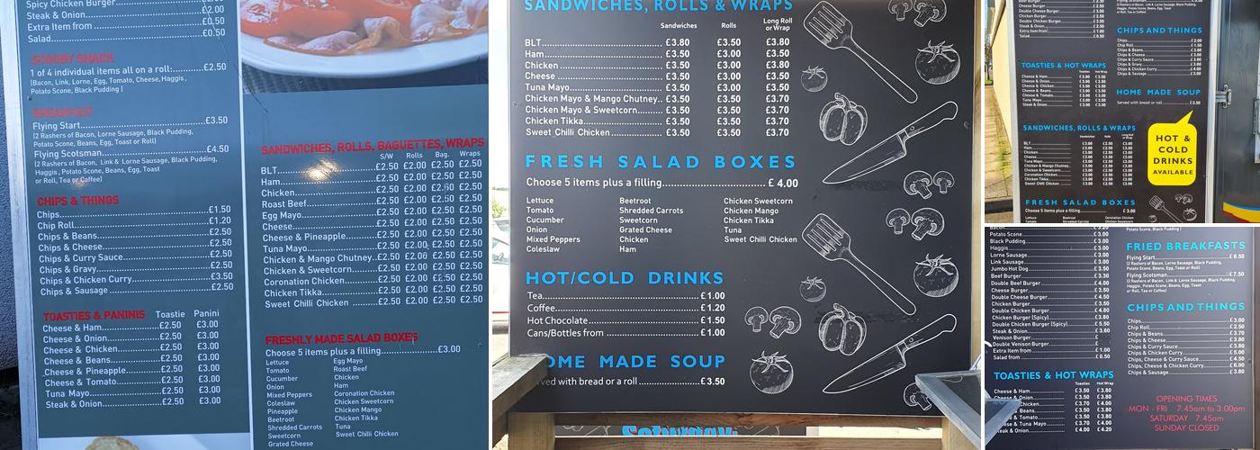 Wrap & Roll inverness Menu