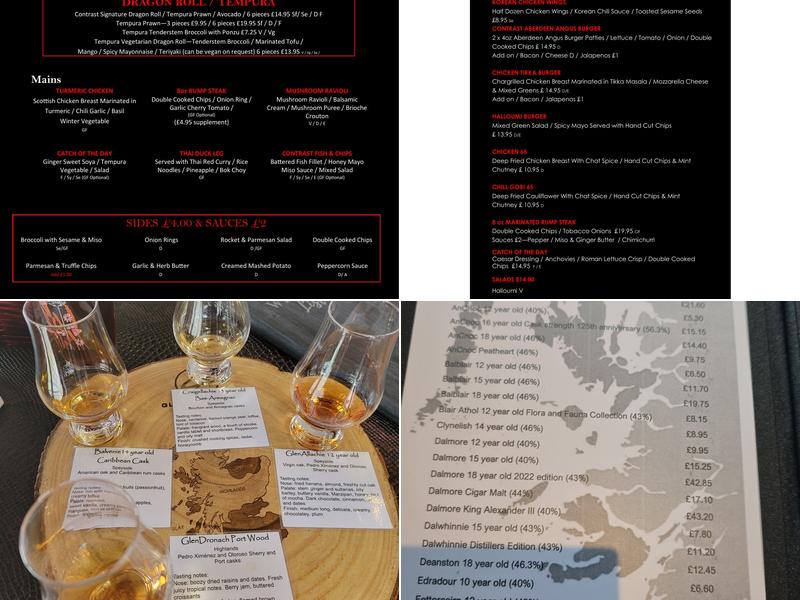 The Piano and Whisky Bar Inverness Menu